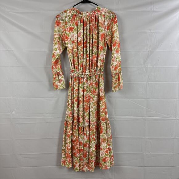 Misa Los Angeles Dress Women XS Lucinda Floral Maxi Ruffle Tiered Boho Chic Flow - Picture 9 of 15